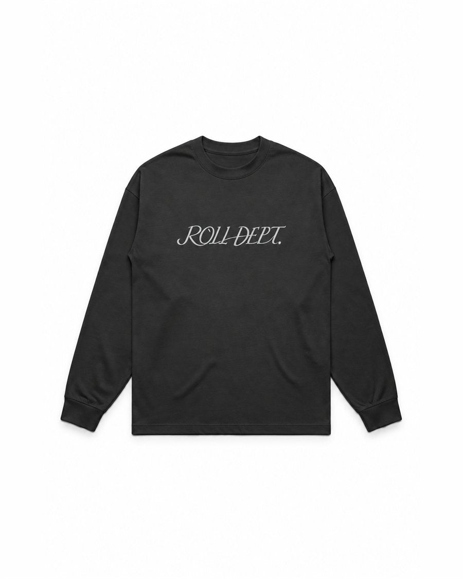 ROLL DEPT. long sleeve in black, front view