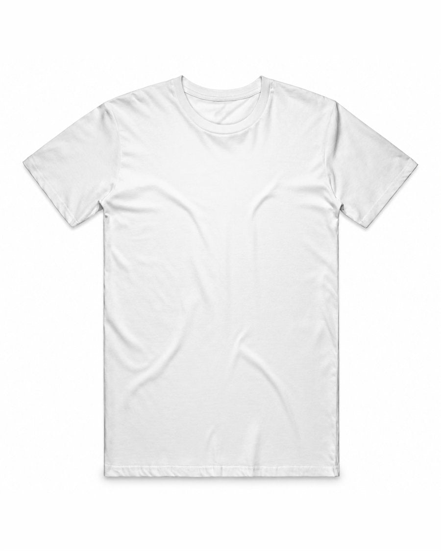 ROLL DEPT. tee in white, front view